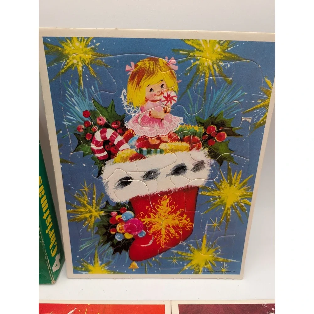 Whitman Christmas Time Frame Tray Puzzles Vintage 1969 Wolfgang M Otto Lot